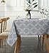 UFRIDAY Printed Tablecloths for Rectangle Tables, Light Grey Table Cloth Rectangular 60-Inch by 84-Inch