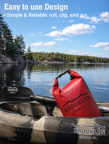 Image of BKC Brooklyn Kayak Company Waterproof Dry Bag - Roll Top Floating Backpack Outdoor Gear Sack for Kayak, Fishing, Beach, Paddle Board, Boating, Camping, Tear Resitant (25 L)
