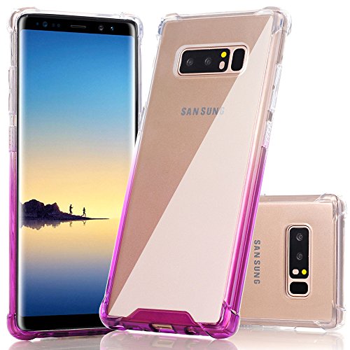 BAISRKE Galaxy Note 8 Case, Shock-Absorption TPU Soft Edge Bumper Anti-Scratch Rigid Slim Protective Cases Hard Plastic Back Cover for Samsung Galaxy Note 8 - Clear Purple Gradient BAISRKE Galaxy Note 8 Case, Shock-Absorption TPU Soft Edge Bumper Anti-Scratch Rigid Slim Protective Cases Hard Plastic Back Cover for Samsung Galaxy Note 8 - Clear Purple Gradient