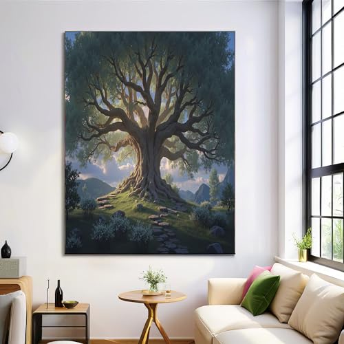 Cuadros sin marco de árboles de valle en impresiones artísticas modernas