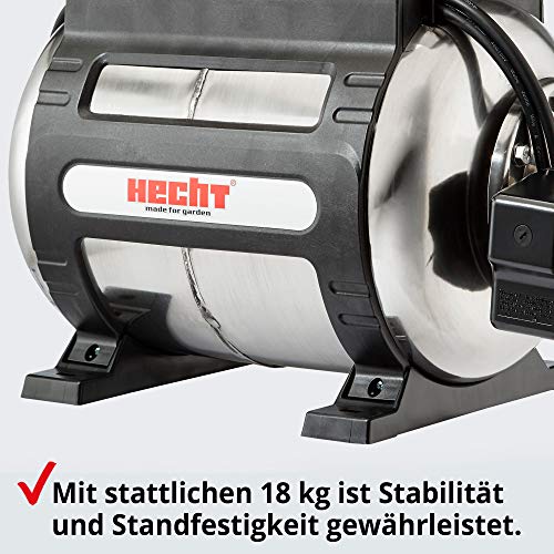 HECHT Edelstahl Hauswasserwerk INOX, Wasserpumpe, 1100 Watt, 8 m selbstansaugend, 4,5 bar...