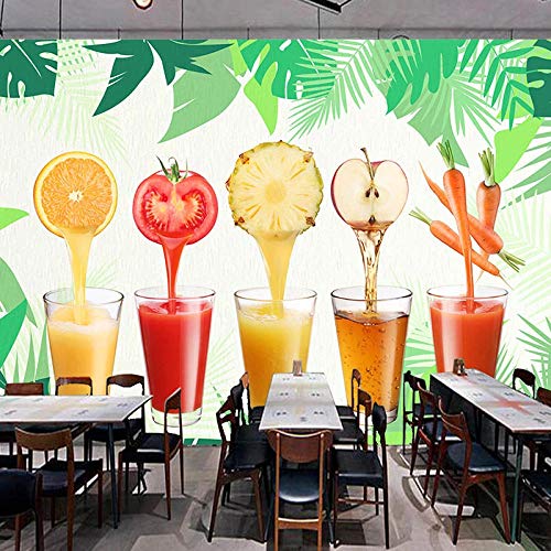 IWJAI fotowalls Photo Wallpaper murals Vegetables juices supermarkets Fruit Shops Mural Wallpaper 3D Mural Living Room TV Bedroom Fresco Waterproof Wall Stickers