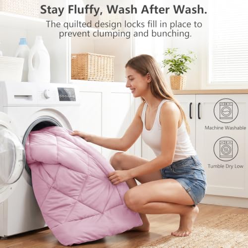 Image of CozyLux Full Size Comforter Sets Light Pink - 7 Pieces Bed in a Bag Full, Luxury Soft Bed Set for All Seasons, Bedding Set with Down Alternative Comforter, Sheets, Pillowcases & Shams