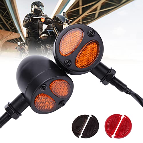 Dreamizer Motorcycle Turn Signals Bullet Led Indicator Light With Brake Running Light Blinker Lamp For Street Bike Cruiser Cafe Racer Bobber Sporster Softail Dyna Chopper Atv - Black #TOP23
