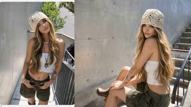Gorro de crochet para mujer slouchy verano miniatura 7