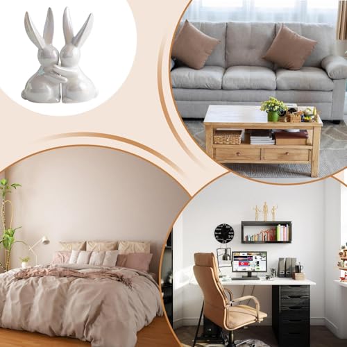 Serre-livres lapin en céramique statue minimaliste de décoration