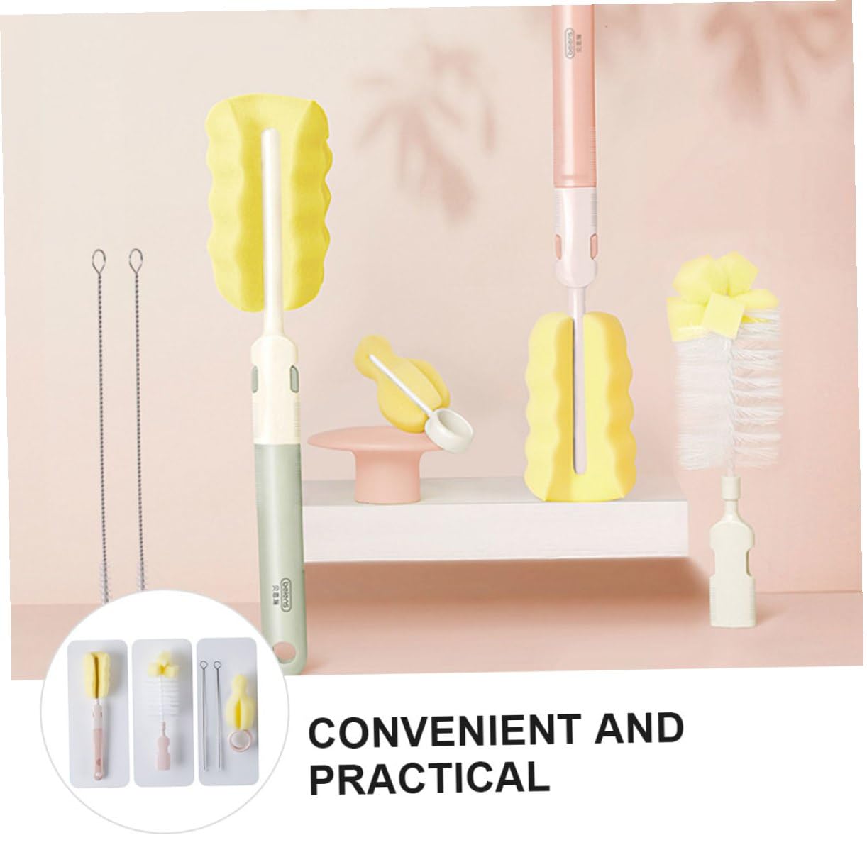 PACKOVE 3 Set Design Rotante Spazzole per Compatibile con Bottiglie Ppsu