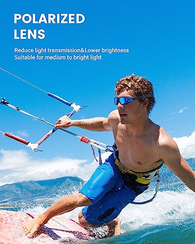 Yakaon Swim Goggles, A1 Comfortable Polarized Swimming Goggles, Anti-Fog Crystal Clear Vision No Leaking Uv Protection Swim Goggles For Men Women Adult Youth Teens (Polarized Mirror Blue Lens) #TOP5