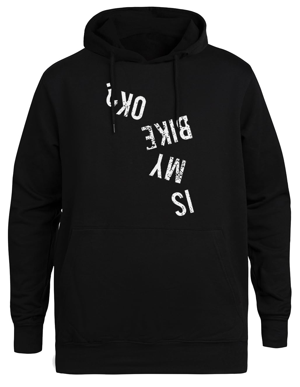 Is My Bike Ok Unisex Czarna Bluza Ekologiczna z Kapturem Unisex Black Hoodie Eco-Friendly Hooded Jacket