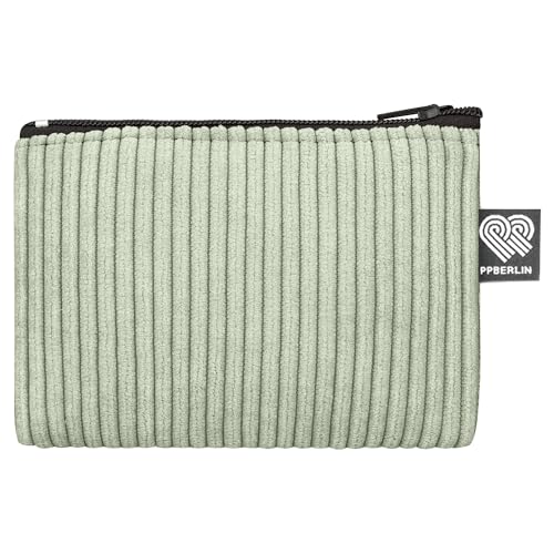 PP-Berlin Cord Etui klein für Damen & Herren Mint - Handmade & vegan, Geldbörse und Mini-Aufbewahrungstasche im Kreditkarten-Format, Made in Germany