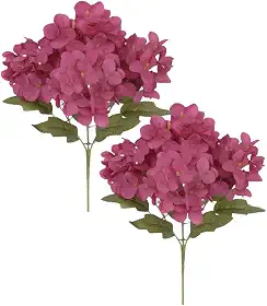 2 Buquê Hortensia Arranjo Enfeite Artificial Flor Hortensia Hortencia Real Toque Delicadas (Rosa)