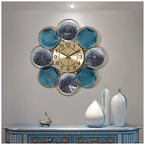 Horloges murales silencieuses en métal 3D de 54 cm pour un salon moderne sans aucun tic-tac