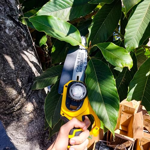 Mini Motosserra com Cabo Extensor, Motosserra de Poda em Alturas, Motosserra Extensível, 3M Altura M