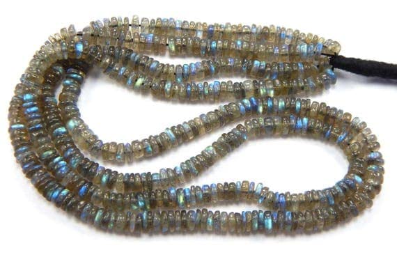 Labradorite bleue en perles heishi pour création de bijoux uniques de haute qualité