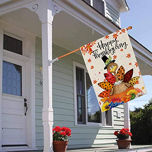 Happy Thanksgiving Garden Flags 12.5 X 18 Inch, Be Thankful Thanksgiving Flag Double Sided Decorative Turkey Fall Garden Flag For Thanksgiving Day Harvest Fall Autumn Yard Outdoor Decor #TOP6