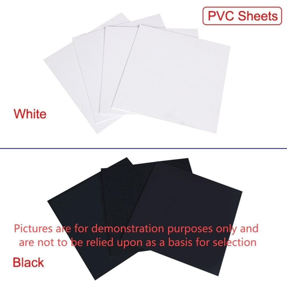 5 láminas de plástico for exposiciones y proyectos de decoración de tiendas, tablero de PVC blanco y negro for manualidades, paneles de PVC de 300 x 300 mm (blanco, 1 x 300 x 300 mm)(Black,0.4x300x300