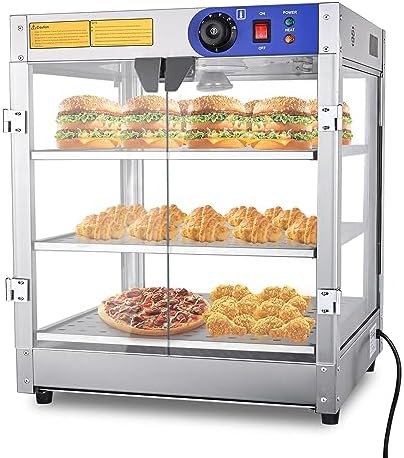 WeChef 3-Tier Commercial Food Warmer Display Pizza Warmer Countertop Pastry Warmer for Restaurant Cafe Buffet 20x20x24