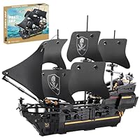 Pirate Ship Building Block Sets, Black Pearl Ship Toy Set,Black Ship Block Home Office Decor,Creative Gift for Kids 8-16+ & Adults (921 PCS)