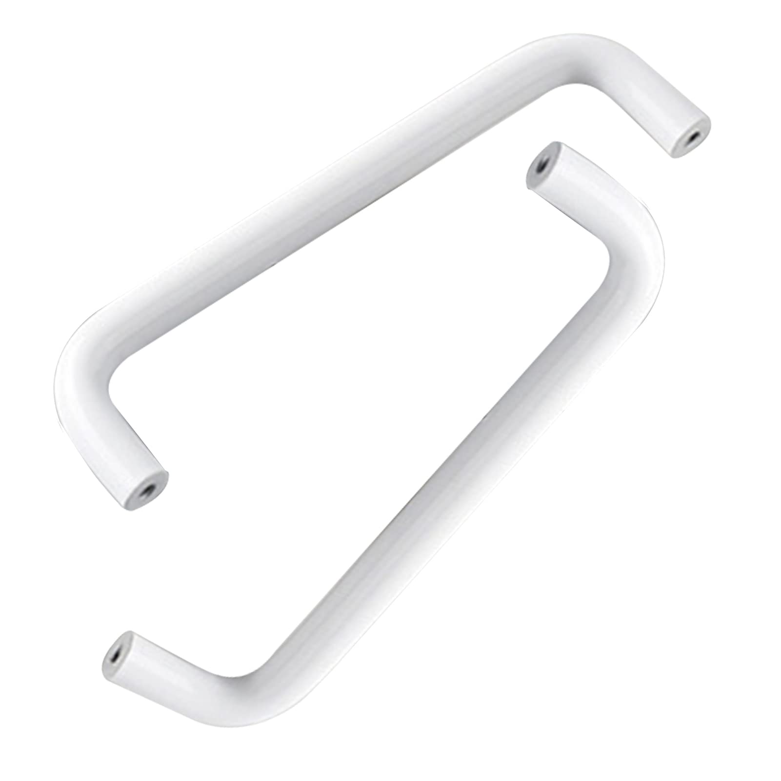 Niusabou White Bow Pulls Door Handles, 2 Pcs Aluminum Bright Bow Cabinet Handles Multiple Sizes(Hole Distance 224Mm)