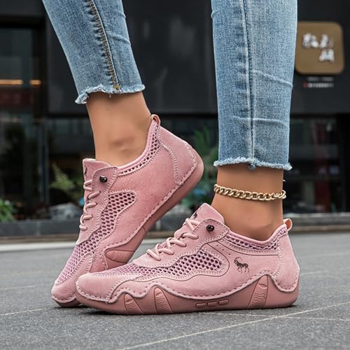 Women's Breathable Mesh Platform Sneakers Fashion Lace-Up Running Shoes Comfortable Non-Slip Soft Sole Slip-On Casual Walking Shoes4