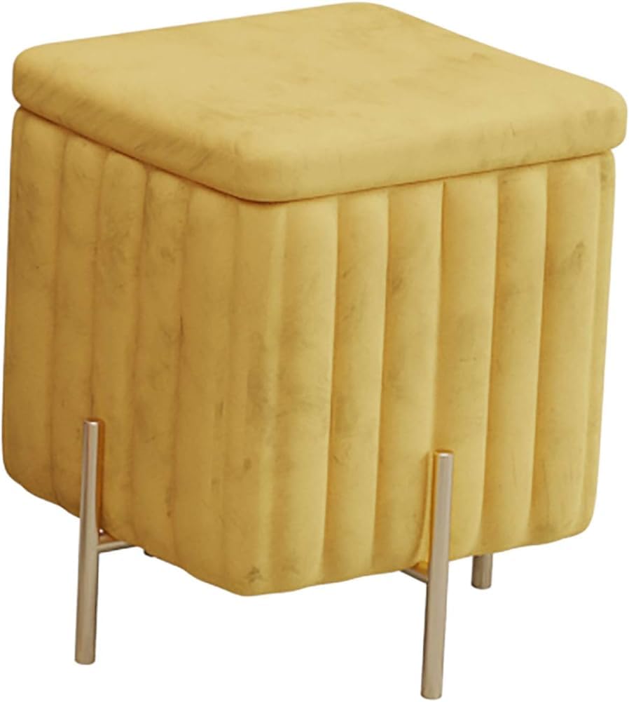 Pouf en velours vert solide pour coiffeuse sans encombrer