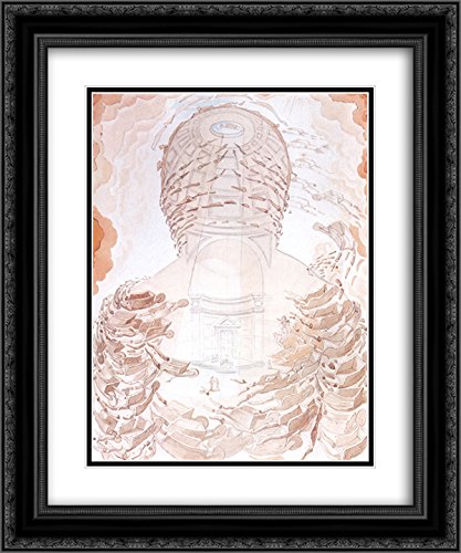 Salvador Dali 2X Matted 20x24 Black Ornate Framed Art Print 'The Wheelbarrow (Pantheon Formed by Twisted Wheelbarrows)'