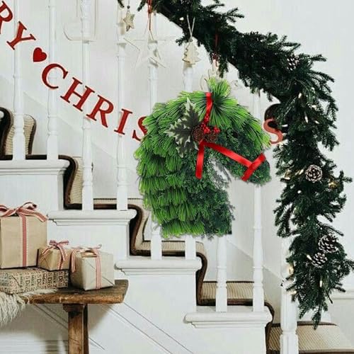 Couronne de Noël en forme de têtes de cheval pour des fêtes féeriques - 7