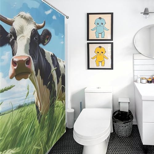 Rideau de douche vache 152x183 cm en polyester avec 12 anneaux - 3