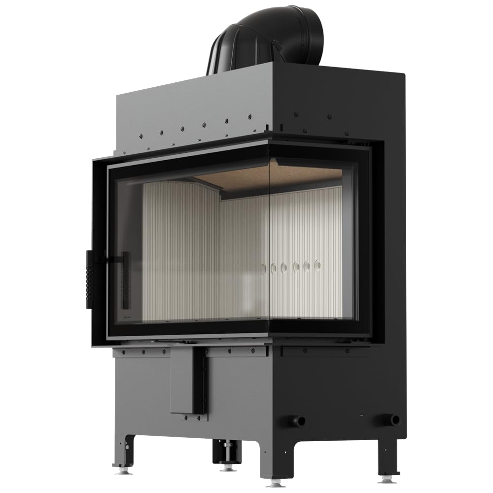 KRATKI Inserto per camino in acciaio a legna LUCY 14 kW Ø200 destro A stufa
