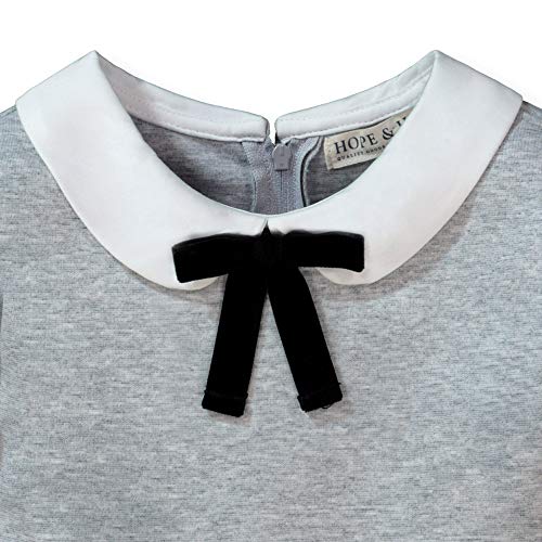 Hope & Henry French Look Ponte Dress With Bow Gray Heather #TOP1