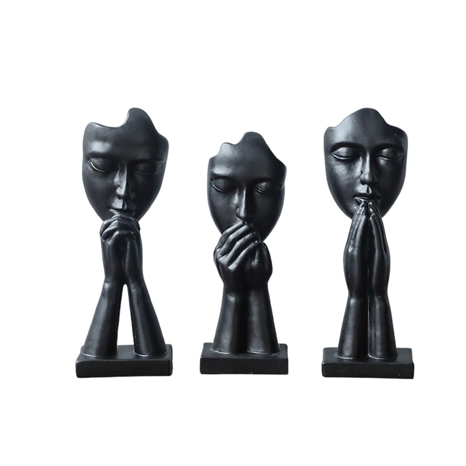 Oxxggkao Of 3 Multipurpose Abstract Art Sculptures Resin Prayer Figurines Ornaments for Interior Styling Desktop Shelf Decors Abstract Art Figurines