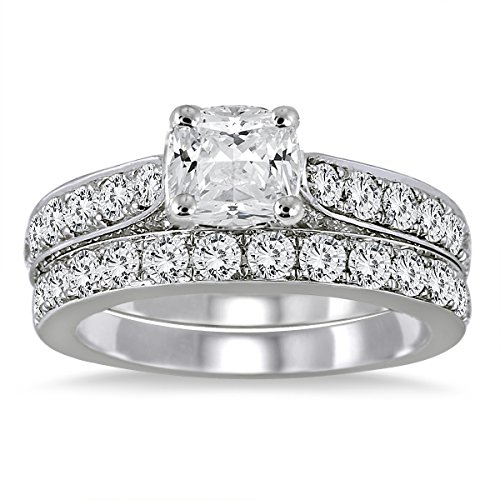 AGS Certified 2 1/2 Carat TW Cushion Cut Diamond Bridal