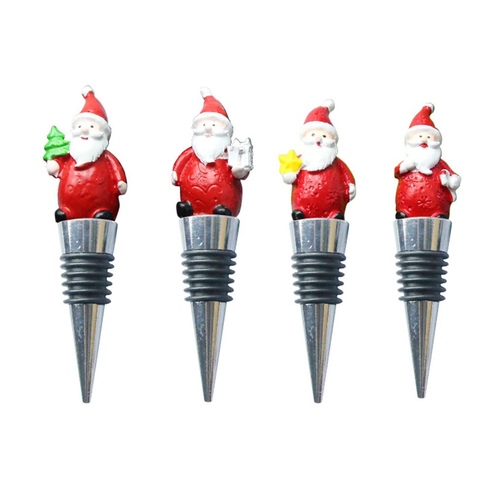 Xinsheinelry 4 Pack Wine Bottle Stoppers Metal Bottle Stoppers Expanding Manual Beverage Wine Corks Corks for Bottles