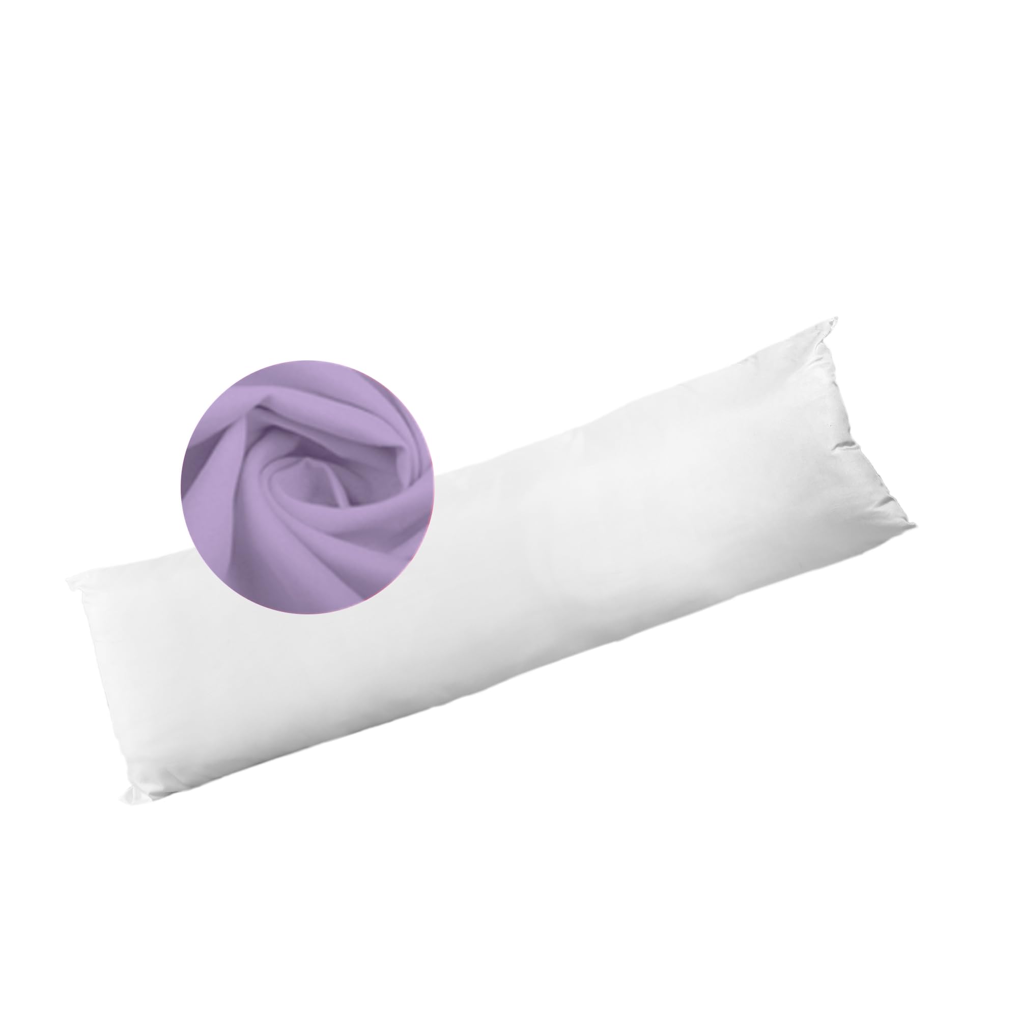 Sleep&Snuggle Bolster Pillow Hollowfibre Filled with Free Pillowcase Hypoallergenic Soft Long Pregnancy Pillow for Side Sleeper, Back, Neck, Maternity Support Full Body Pillow(Lilac, King 5Ft)