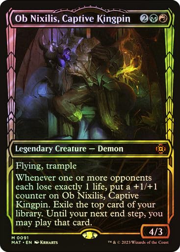 Amazon.com: Ob Nixilis, Captive Kingpin (091) (Showcase) (Foil) March of  The Machine: The Aftermath MTG : Toys & Games