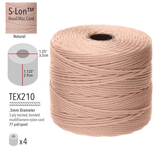 Cable de cuentas Superlon Tex210 natural de 70 M para un enhebrado resistente 4