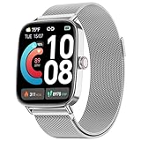 Smartwatch Herren Damen mit Telefonfunktion,1.85" HD Uhren mit Herzfrequenz Schlafmonitor SpO2 Schrittzähler,110+ Sportmodi Fitnessuhr,IP68 Wasserdichte Smart watch Kompatibel für iOS/Samsung/Android
