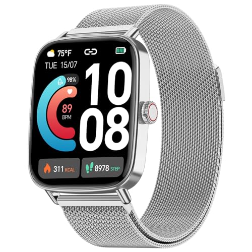 Smartwatch Herren Damen mit Telefonfunktion,1.85' HD Uhren mit Herzfrequenz Schlafmonitor SpO2 Schrittzähler,110+ Sportmodi Fitnessuhr,IP68 Wasserdichte Smart watch Kompatibel für iOS/Samsung/Android