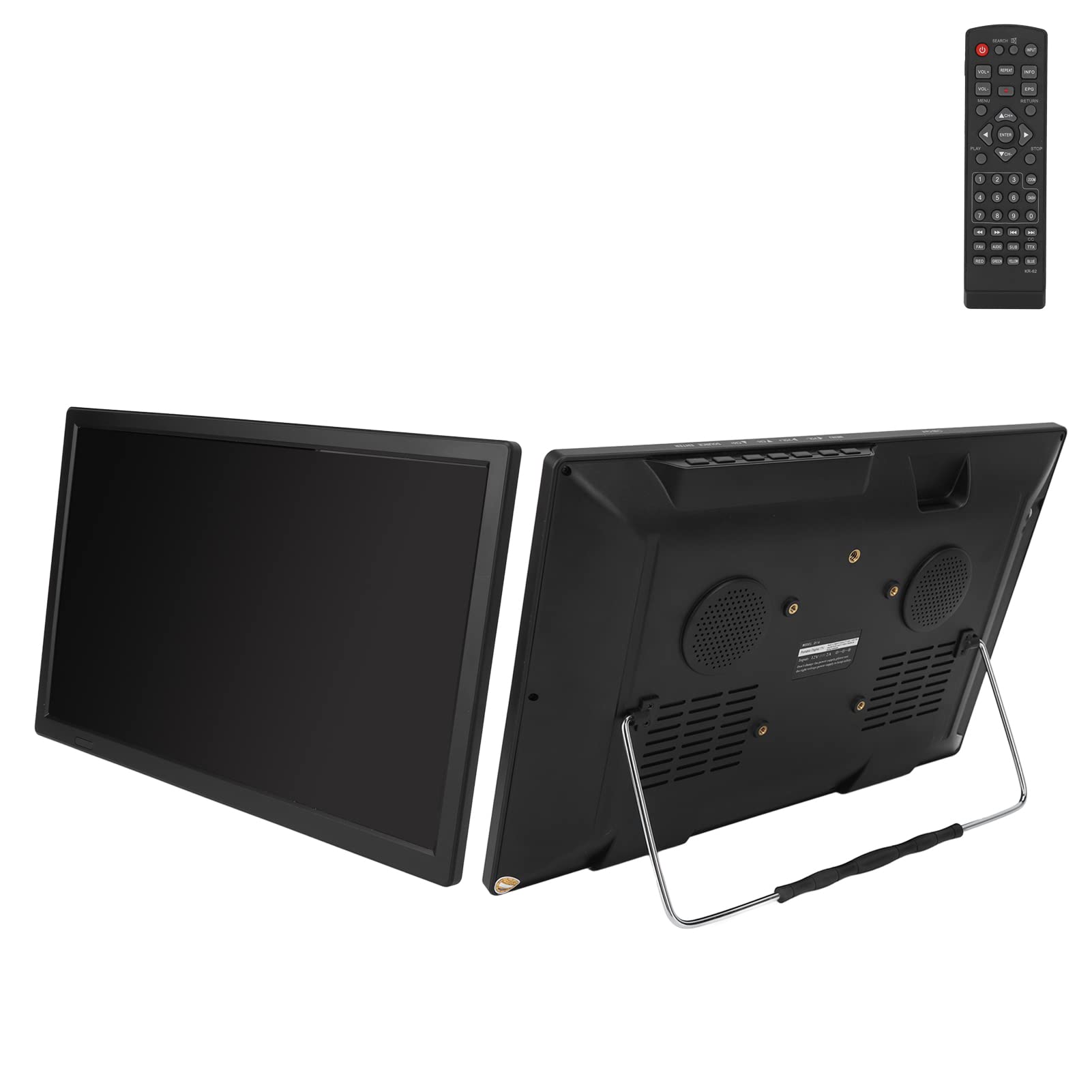 TV Numérique Portable 16 Pouces ATSC, Lecteur Vidéo HDMI avec Support, Kit de Télévision Numérique Haute Sensibilité, Vidéo 1080p, MP3, MP4, pour la Maison, la Voiture, Les Voyages en Plein Air