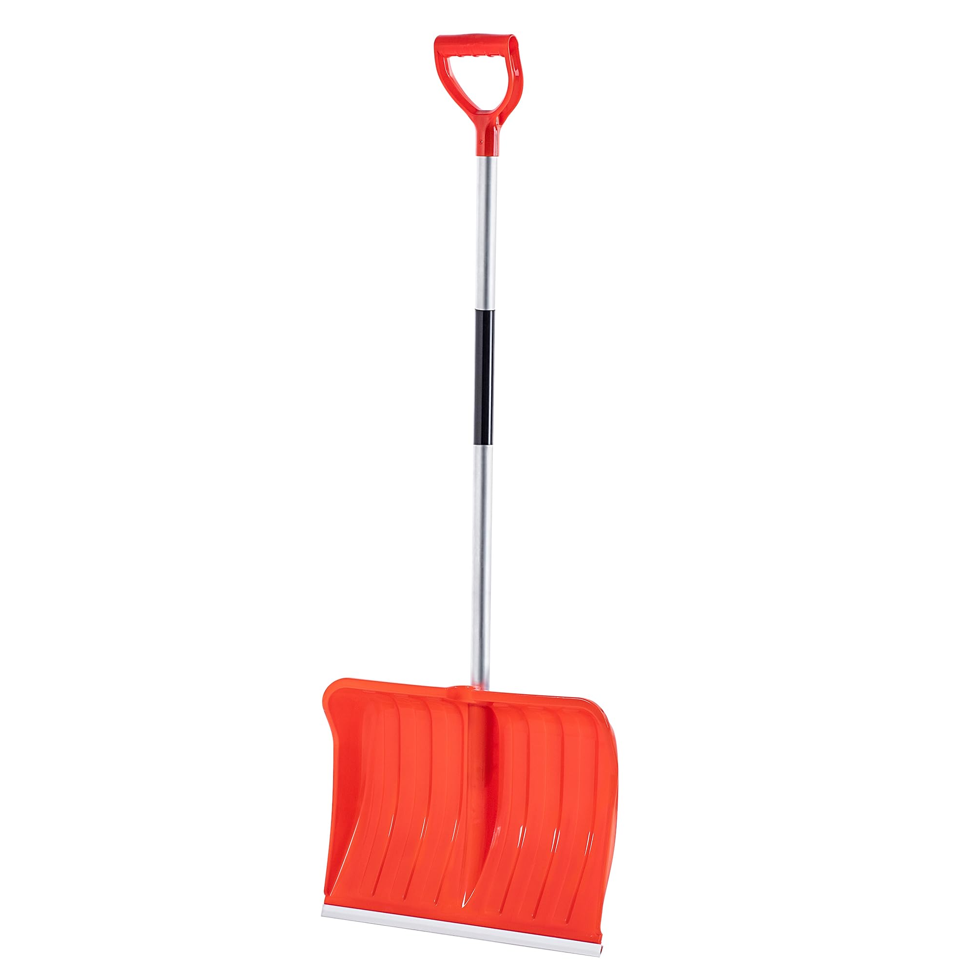 KADAX Pelle à Neige Professionnelle 50 x 138 cm - Poignée Antidérapante, Lame en Plastique et Bord en Aluminium (Orange)