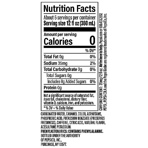 Image of Diet Pepsi Cola Soda, 2 Liter Bottle (64.7oz)