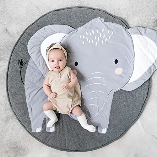 Image of Abreeze Elephant Tummy Time Mat Child Play Mat Crawling Mat Crawl Cushion Baby Nursery Rug for Kids Children Toddlers Bedroom Tummy Time Blanket