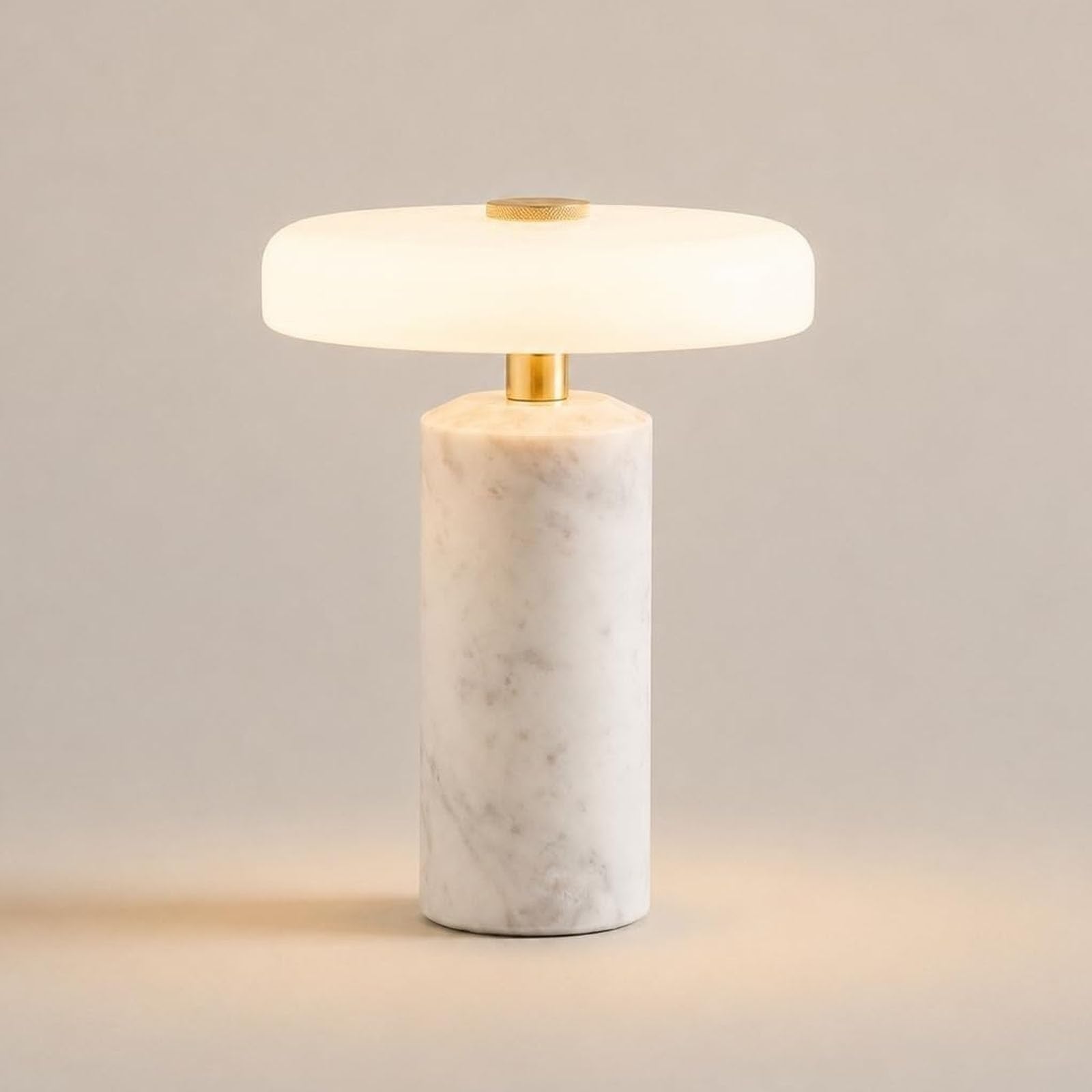 Lampada da tavolo in marmo, lampada da comodino in pietra di lusso in marmo