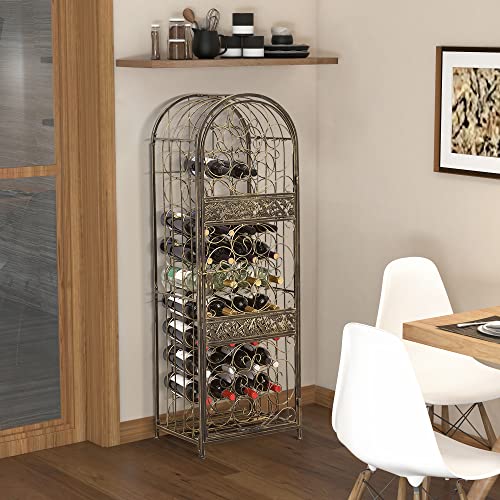 Soporte para 45 botellas de vino de hierro forjado miniatura 2