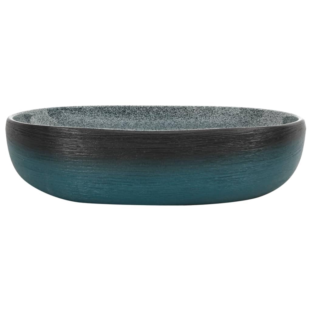 Genérico Lavabo sobre encimera Ovalado cerámica Turquesa 59x40x14 cm,Bricolaje,Fontanería,Piezas para fontanería,Lavabos y fregaderos,Lavabos-155101