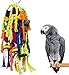 Wonninek Grand et Petit Perroquet à mâcher Jouets Perroquet Cage Morsure Jouets Bloc en Bois déchirant Jouets pour Conures Cockatiels