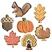 Fall and Thanksgiving Cookie Cutters Set 7-Pc. Made in the USA by Ann Clark, Pumpkin, Maple Leaf, Turkey, Squirrel, Acorn