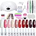 Elite99 Smalto Semipermanente per unghie Kit di Partenza in 10 coloris Gel 48 W LED Lampada UV Nail Dryer Soak Off Topcoat Basecoat Nail Art Tool Set di Adesivi per Manicure Set per Manicure 8ML
