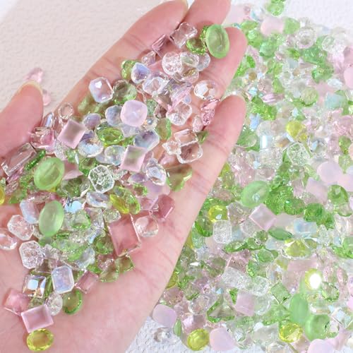 Jaliya JLA0301 50Pcs Nail Rhinestones Translucent Ice Crystal Rhinestones For Nails K9 Diamond Nail Gems Geometry Heart Flower Butterfly Charms Nail Jewels thumb #3