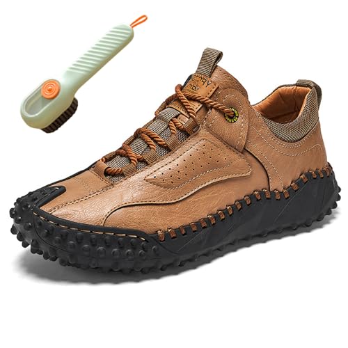 Cushygait Boots Vintage Leather Hiking Shoes, LeatherOrthopedic Arch SupportWide Toe BoxWaterproof Breathable Hand-Sewn